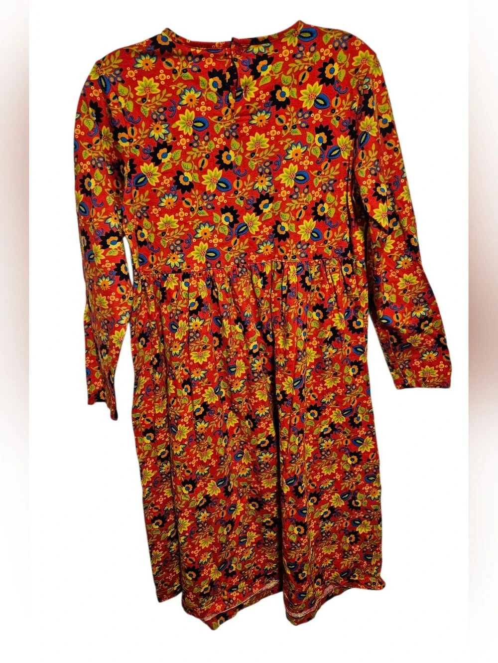 Hanna Andersson Red Floral Dress with Multicolor Blooms Size 14 Girls